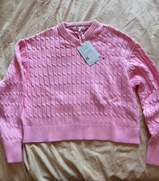 Tommy Hilfiger M Pullover Maglione Donna Rosa NUOV