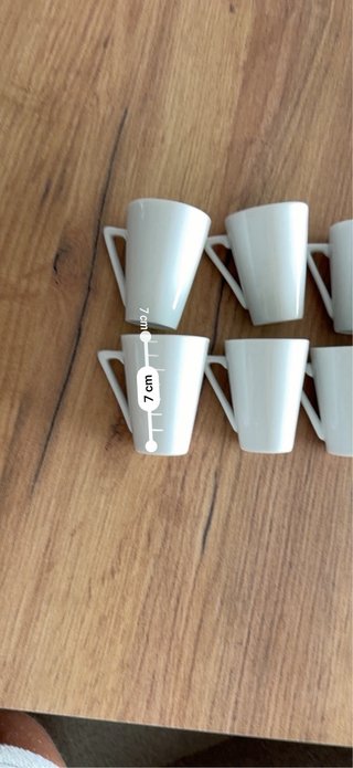 Juego 6 tazas café pequeñas porcelana