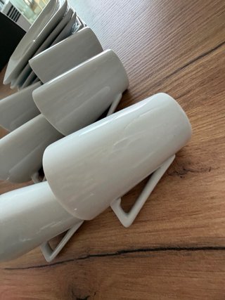 Juego 6 tazas café pequeñas porcelana
