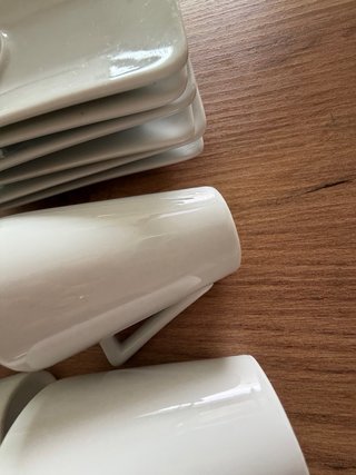 Juego 6 tazas café pequeñas porcelana