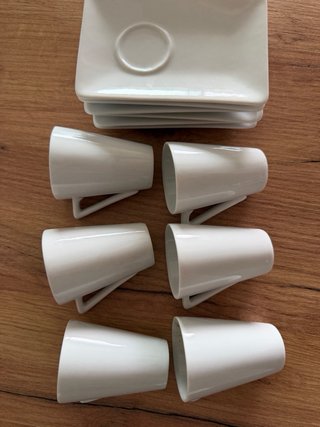 Juego 6 tazas café pequeñas porcelana