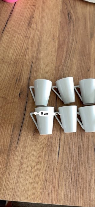 Juego 6 tazas café pequeñas porcelana