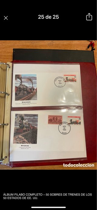 Album Filabo Treni 50 Buste del primo giorno