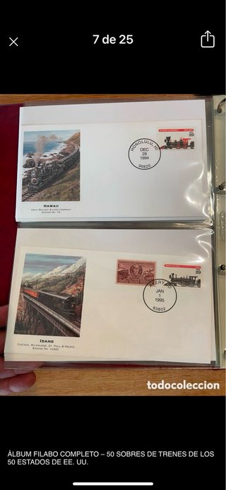 Album Filabo Treni 50 Buste del primo giorno