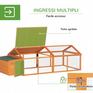 Pollaio da Giardino per 4-8 Galline in Legno con R