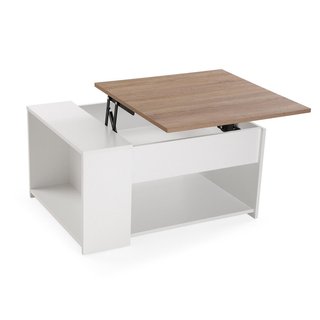Mesa Centro Elevable Blanca/Madera
