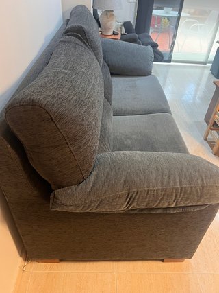 Sofá 3 plazas gris oscuro 1,90m