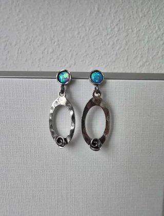 Pendientes Plata Negra con Piedras