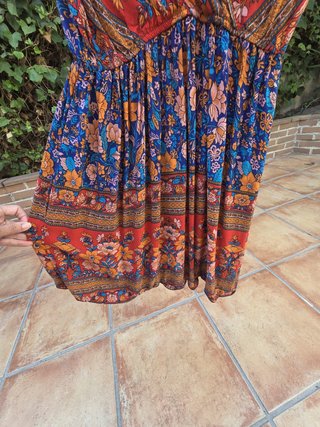 Vestido Corto Bohemio Estampado Rfmfkkg Talla S