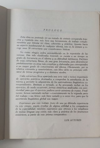 Elementos d Sintaxis comparada francesa y española
