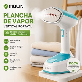 Plancha Vapor Vertical Portátil 1500W