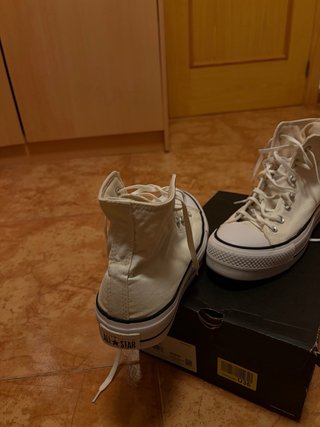 Converse plataforma blancas