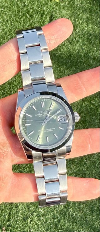 Reloj automático esfera verde + extras de regalo