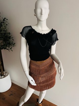 Top Cellini plumeti romántico gótico XL