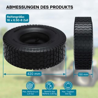 Neumo para tractor 16x6.50-8 4pr Cámara de aire Va