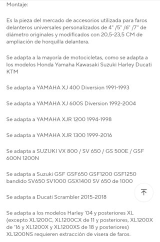 Deflector de viento para moto - Visera