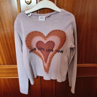 Lote 2 camisetas niña ZARA canalé talla 5 años