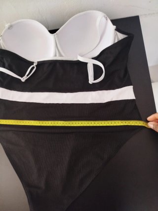 Bañador mujer talla 4XL negro y blanco