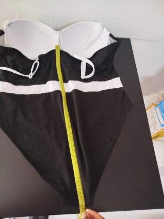 Bañador mujer talla 4XL negro y blanco