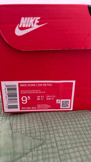 Nike Dunk Low Retro Rojas y Blancas