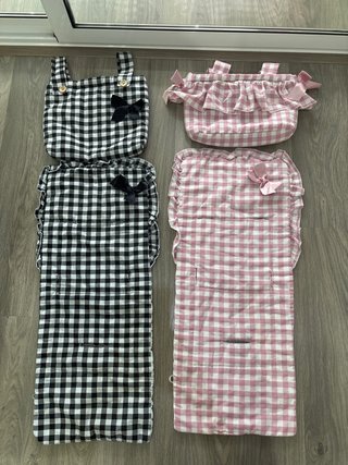 Funda y bolso carrito cuadros