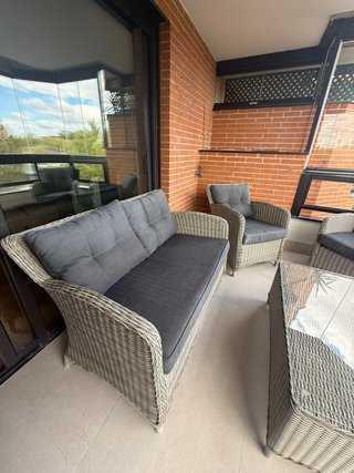 Conjunto Muebles Terraza Ratán Gris
