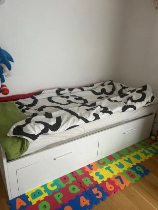 Cama canape blanca 90x190 con 2 cajones Negociabl