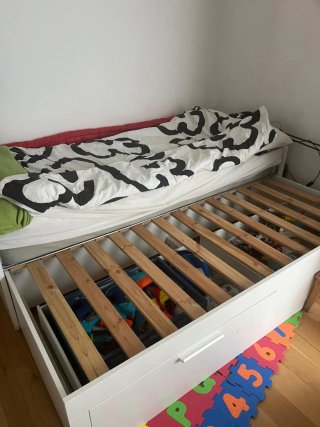 Cama canape blanca 90x190 con 2 cajones Negociabl