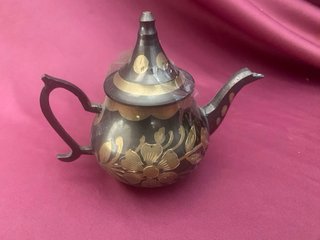 Tetera mini, Latón Vintage Grabado