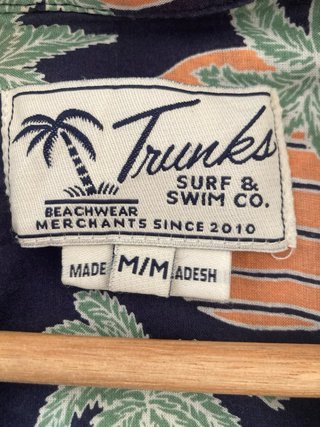 Camisa Hawaiana Trunks Talla M Palmeras Sol