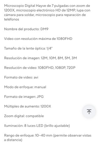 Microscopio Digital Hayve 7 HD 12MP En mano entreg
