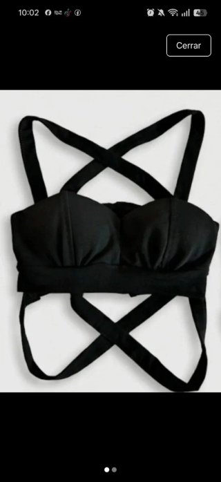 Top Cruzado Negro Talla Única