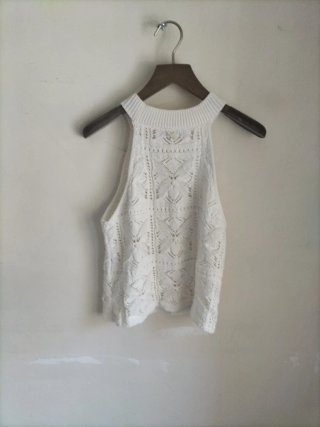 Jersey Canalé Cuello Elástico Blanco