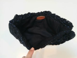 Pochette da polso blu notte fatta a mano