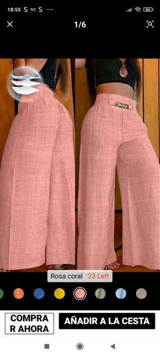 Pantalón de lino rosa