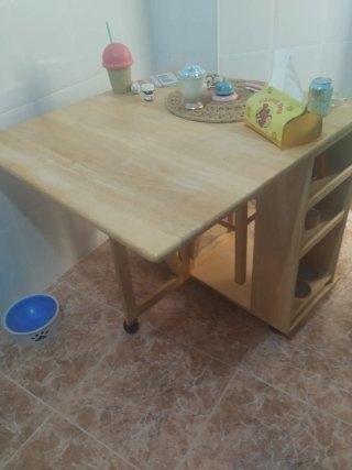 MESA MADERA TIENDA CASA. REBAJADO DE 55 A 35€