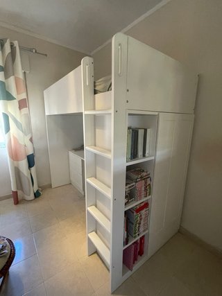 Cama alta Ikea Småstad blanca