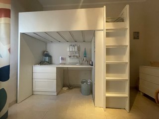 Cama alta Ikea Småstad blanca