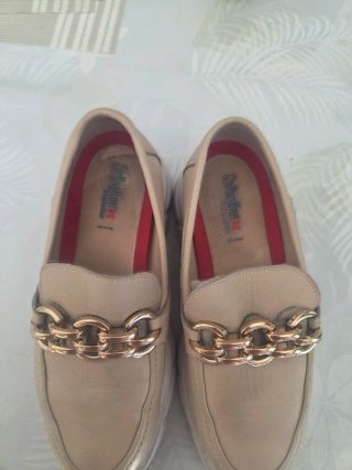 Mocasines Callaghan Beige y Dorados Mujer