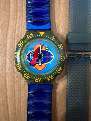 SWATCH SCUBA 200 ELECTRIC EEL SDN103 1991 RARO