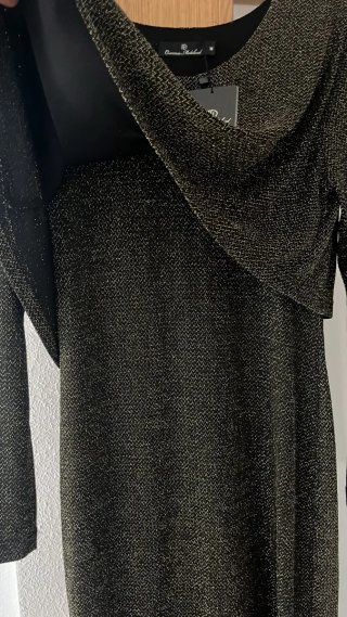 Vestido Negro Brillante Talla M