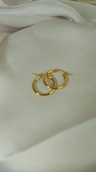 Aritos pequeños chapado oro 18k lisos