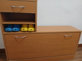 Mueble recibidor + espejo + zapatero