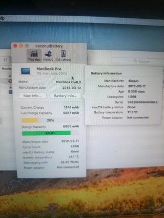 Batería MacBook Pro Apple A1382