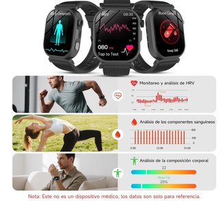 Reloj Inteligente Deportivo Premium Negro NUEVO