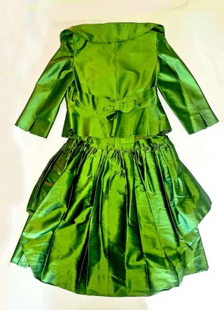 Vestido vintage de dos piezas de seda natural