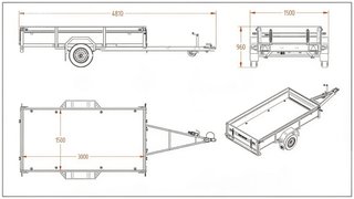 Remolque cerrado 750 kg tapa alta 3x1.5m