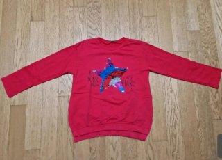 Maglia maniche lunghe blu con stella Benetton 6/7