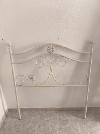 Cabecero de forja blanco para cama individual