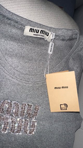 Camiseta Miu Miu Tirantes Gris Talla M